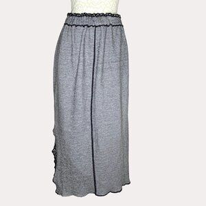 Reversible Midi Skirt Side Slit Brown Gray Beige S ? bv